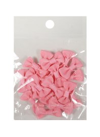 Бантики пришивные из ткани, розовые, 3 см, 20 штук