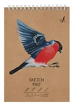 Скетчбук 140*200 40л "Снегирь" 120 г/м2, крафт. картон, выборочный лак, евроспираль