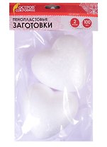 Пенопластовые заготовки Сердечки (100 мм) (2 шт) (3+) (661362) (упаковка) (Остров сокровищ)