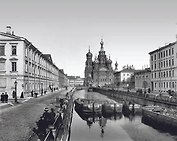 Открытка с видами (СПб) ч/б Спас на Крови