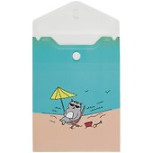 Папка -конверт «Кот на море» А6 на кнопке, вертикальная - 1