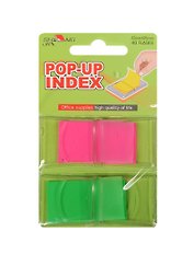 Закладки самоклеящиеся 44*25мм 2цв*20л, неон, в инд.пластик. диспенс, ShanJia