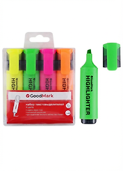 Текстовыделители GoodMark, 4 цвета 1-4 мм