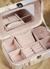 Шкатулка для драгоценностей с зеркалом (23х15х7) кожзам (6711005)