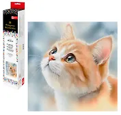 Алмазная мозаика "Рыжий котенок" 30х30 см.