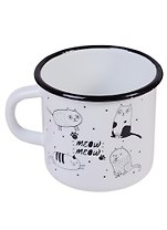 Кружка Коты meow (400 мл) (эмаль)