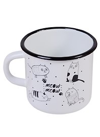 Кружка Коты meow (400 мл) (эмаль)