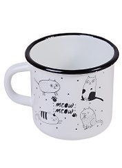 Кружка Коты meow (400 мл) (эмаль)