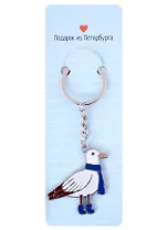 Брелок СПб Чайка с шарфом (люблю Петербург) (металл) (12-07150-Z1813)