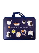 Папка для тетрадей А4 Cats life 34*24,5*3см пластик, молния, текст.ручки, расширение - 2