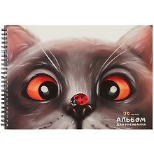Альбом для рисования «Мяу!» Listoff А4, 30 листов, спираль