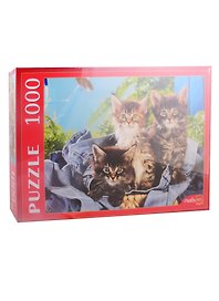 Пазл «Котята в корзине» 1000 элементов, Greate me