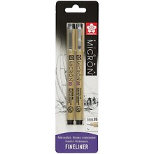 Ручки капиллярные черные 02шт "Pigma Micron" 0.45мм