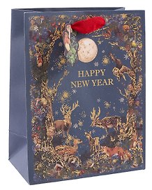 Пакет А5 23*18*10 "Новогодний лес. Happy New Year" НГ, бум.мат.ламинат