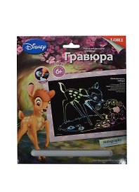 LORI Грд-023 Гравюра Disney большая с эф. голография Бэмби и Топотун (набор для творчества) (6+)