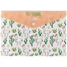 Папка -конверт «No drama llama» А4 на кнопке