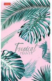 Блокнот А5 96л кл. "Тропические листья" мел.картон, скоба