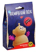 Игрушки в наборе ТМ Космический песок красный + формочка 150 г. Пакет.
