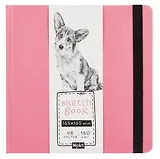 Скетчбук 165*165 48л "КОРГИ" белый офсет 160г/м2, тв.обложка, мат.ламинация, резинка