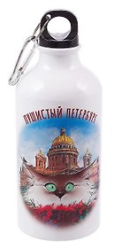 Бутылка с карабином СПб Пушистый Петербург Огюст  (500мл) (БМ2025-41)