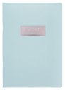 Тетрадь А4- 48л кл. "Misty Turquoise" скрепка, мел.картон, печ.пантон, ламинация soft touch, тиснение фольгой