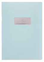 Тетрадь А4- 48л кл. "Misty Turquoise" скрепка, мел.картон, печ.пантон, ламинация soft touch, тиснение фольгой
