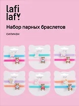 Набор парных браслетов Мишка и Кролик (силикон) (12-04407-B80) (Lafilaf)
