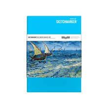 Скетчбук 17,6*25см 16л Sketchmarker&Pushkinskiy MARKER LINE "Ван Гог" 160г/м2, твердая обложка, цв.бирюзовый, Sketchmarker
