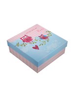 Коробка подарочная "Совы. Owls с блестками" 17*17*6см, картон, Хансибэг
