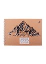 Скетчбук А5 40л "Mountains", 120г/м2, обложка крафт картон, выборочный лак, евроспираль