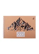 Скетчбук А5 40л "Mountains", 120г/м2, обложка крафт картон, выборочный лак, евроспираль
