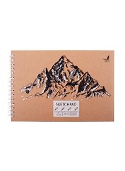 Скетчбук А5 40л "Mountains", 120г/м2, обложка крафт картон, выборочный лак, евроспираль