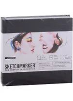 Скетчбук 16,3*16,3см 50л "SKETCHMARKER THE MIRROR", 220г/м2, 7БЦ, черная бумага