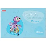 Альбом для рисования Hatber, "Осьминожки", А5, 12 листов, на скрепке, в ассортименте