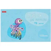 Альбом для рисования Hatber, "Осьминожки", А5, 12 листов, на скрепке, в ассортименте