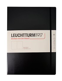 Книга для записей A4+, 61 лист, нелинованная "Master Slim", твердая обложка, черная, Leuchtturm1917