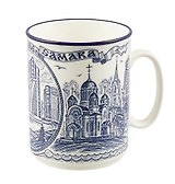 Кружка фарфоровая "Самара" кобальт (060-55)