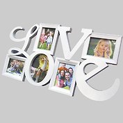 Фоторамка на 5 фото LOVE белый пластик (48х24) (671413)