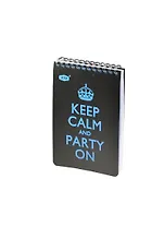 Блокнот А6 50л кл. "PARTY" спираль, пластик.обл., черно-голубой, stila