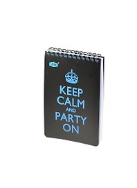 Блокнот А6 50л кл. "PARTY" спираль, пластик.обл., черно-голубой, stila