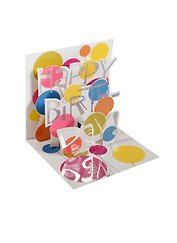 3D открытка День рожденья (Birthday Words) (мини) (TR214)