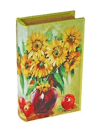 Шкатулка-книга дерево Букет подсолнухов (17х11х5 см) (444012)