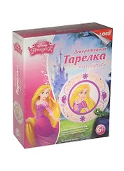 LORI Ртд-002 Декор. тарелка из гипса под роспись Disney Рапунцель (набор д/творч.) (6+) (коробка)