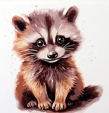 Картина-раскраска по номерам «Малыши-животные. Енотик-полоскун», 20 х 20 см, Рыжий Кот