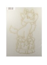 Трафарет Кошка на пуфике (А4) (245) (упаковка)