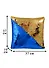 Подушка с пайетками синяя с золотом (3801) (37х37) - 2