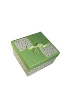 Коробка подарочная 18*18*8,4см, картон, декор.бант, салатовая, Хансибэг