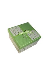 Коробка подарочная 18*18*8,4см, картон, декор.бант, салатовая, Хансибэг