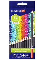 Карандаши цветные 12цв художественные 3,3мм, BRAUBERG ART CLASSIC