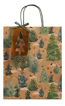 Пакет А4 32*26*12 "Новогодний лес" Новый год, бум.мат.ламинат